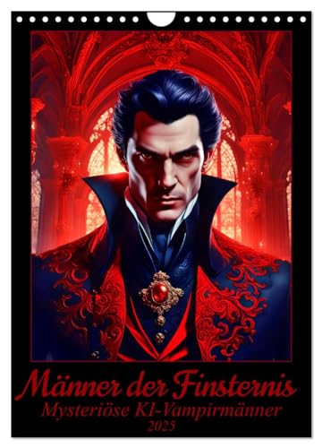 Männer der Finsternis - Mysteriöse KI-Vampirmänner (Wandkalender 2025 DIN A4 hoch), CALVENDO Monatskalender von CALVENDO