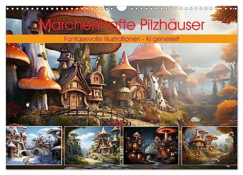 Märchenhafte Pilzhäuser (Wandkalender 2025 DIN A3 quer), CALVENDO Monatskalender von CALVENDO