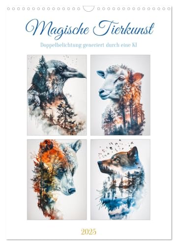 Magische Tierkunst (Wandkalender 2025 DIN A3 hoch), CALVENDO Monatskalender von CALVENDO