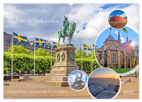 Malmö in Schweden (Wandkalender 2025 DIN A2 quer), CALVENDO Monatskalender von CALVENDO