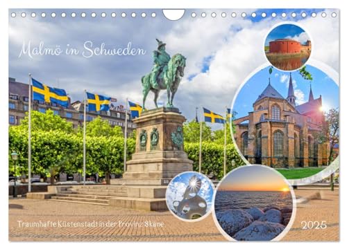 Malmö in Schweden (Wandkalender 2025 DIN A4 quer), CALVENDO Monatskalender