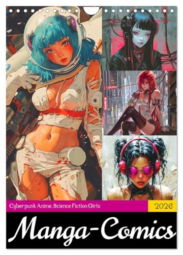 Manga-Comics. Cyberpunk Anime. Science Fiction Girls (Wandkalender 2026 DIN A4 hoch), CALVENDO Monatskalender von CALVENDO