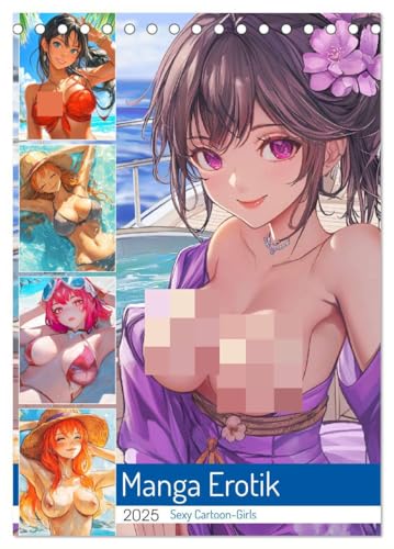 Manga Erotik. Sexy Cartoon-Girls (Tischkalender 2025 DIN A5 hoch), CALVENDO Monatskalender: Mädchen in sinnlicher Manga-Ästhetik (CALVENDO Erotik) von CALVENDO
