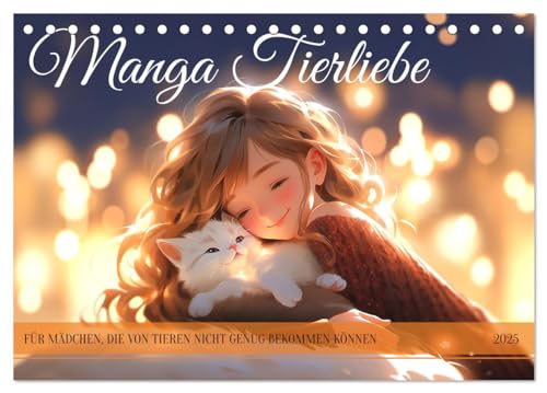 Manga Tierliebe (Tischkalender 2025 DIN A5 quer), CALVENDO Monatskalender von CALVENDO
