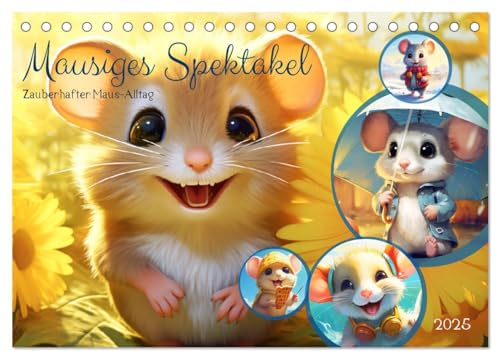 Mausiges Spektakel. Zauberhafter Maus-Alltag (Tischkalender 2025 DIN A5 quer), CALVENDO Monatskalender von CALVENDO