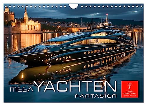 Mega Yachten Fantasien (Wandkalender 2025 DIN A4 quer), CALVENDO Monatskalender von CALVENDO