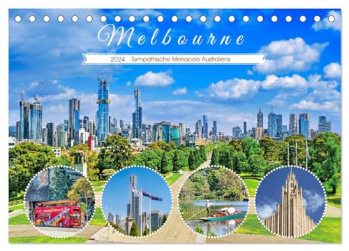 Melbourne - Sympathische Metropole Australiens (Tischkalender 2024 DIN A5 quer), CALVENDO Monatskalender von CALVENDO