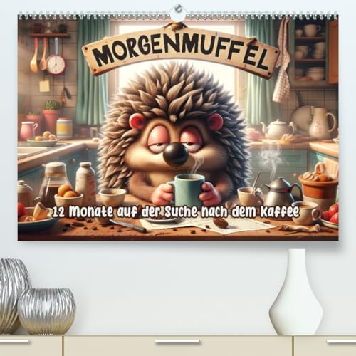 Morgenmuffel: 12 Monate auf der Suche nach dem Kaffee (hochwertiger Premium Wandkalender 2025 DIN A2 quer), Kunstdruck in Hochglanz