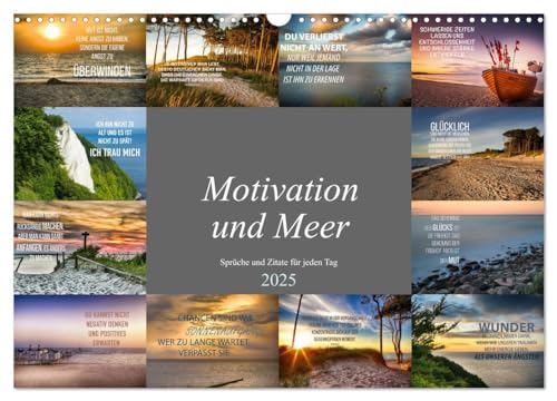 Motivation und Meer (Wandkalender 2025 DIN A3 quer), CALVENDO Monatskalender von CALVENDO