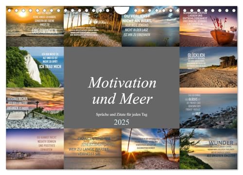 Motivation und Meer (Wandkalender 2025 DIN A4 quer), CALVENDO Monatskalender von CALVENDO