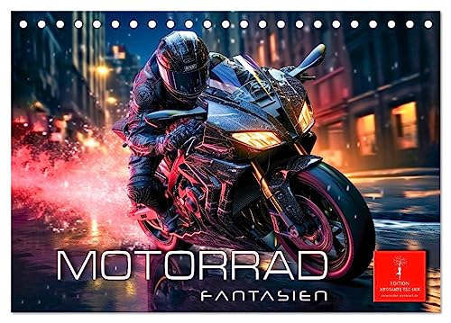 Motorrad Fantasien (Tischkalender 2025 DIN A5 quer), CALVENDO Monatskalender von CALVENDO