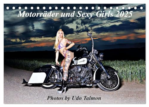 Motorräder und Sexy Girls (Tischkalender 2025 DIN A5 quer), CALVENDO Monatskalender von CALVENDO