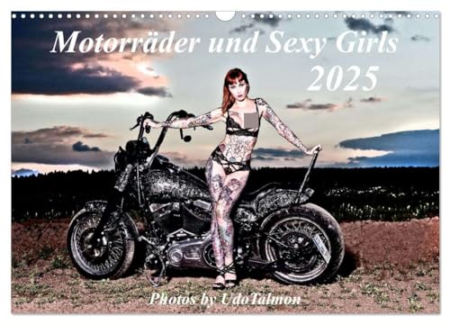 Motorräder und Sexy Girls (Wandkalender 2025 DIN A3 quer), CALVENDO Monatskalender von CALVENDO