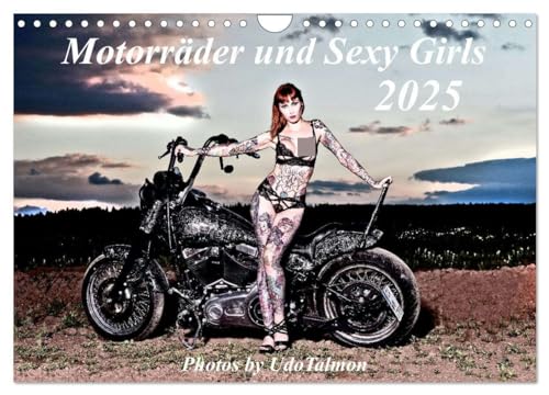 Motorräder und Sexy Girls (Wandkalender 2025 DIN A4 quer), CALVENDO Monatskalender von CALVENDO