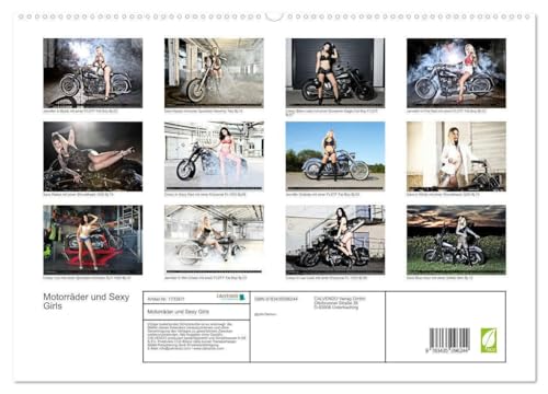 Motorräder und Sexy Girls (hochwertiger Premium Wandkalender 2025 DIN A2 quer), Kunstdruck in Hochglanz von CALVENDO