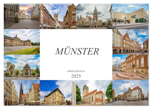 Münster Impressionen (Wandkalender 2025 DIN A2 quer), CALVENDO Monatskalender von CALVENDO