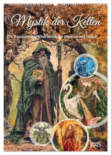Mystik der Kelten - Faszinierende Welt keltischer Mythen und Götter (Wandkalender 2025 DIN A2 hoch), CALVENDO Monatskalender von CALVENDO
