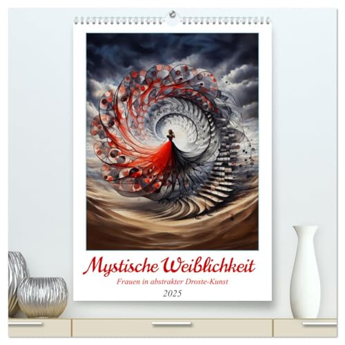 Mystische Weiblichkeit - Frauen in abstrakter Droste-Kunst (hochwertiger Premium Wandkalender 2025 DIN A2 hoch), Kunstdruck in Hochglanz von CALVENDO