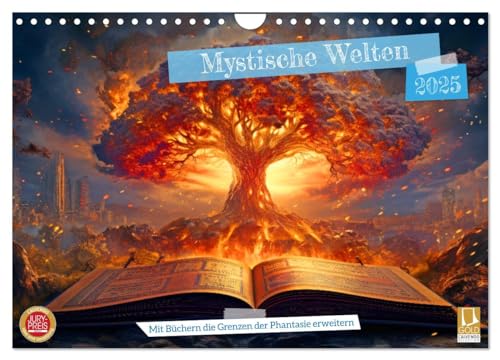Mystische Welten - Mit Büchern die Grenzen der Phantasie erweitern (Wandkalender 2025 DIN A4 quer), CALVENDO Monatskalender von CALVENDO