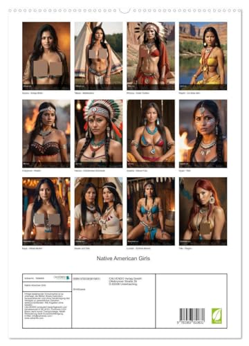 Native American Girls (hochwertiger Premium Wandkalender 2025 DIN A2 hoch), Kunstdruck in Hochglanz