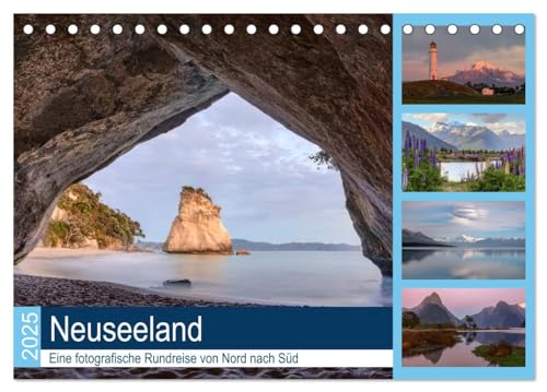 Neuseeland - Eine fotografische Rundreise von Nord nach Süd (Tischkalender 2025 DIN A5 quer), CALVENDO Monatskalender von CALVENDO
