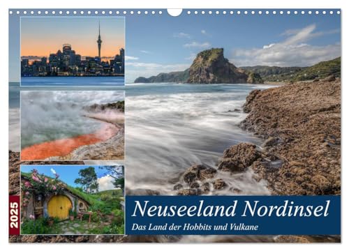 Neuseeland Nordinsel - Das Land der Hobbits und Vulkane (Wandkalender 2025 DIN A3 quer), CALVENDO Monatskalender von CALVENDO