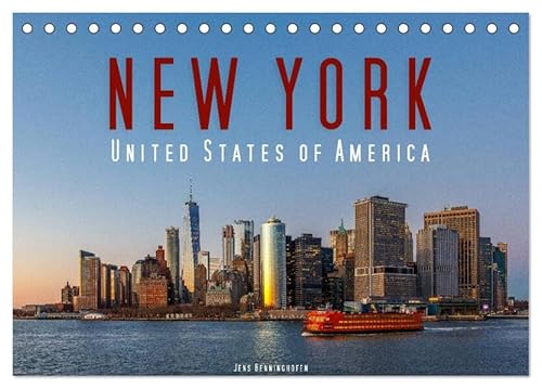 New York - United States of America (Tischkalender 2026 DIN A5 quer), CALVENDO Monatskalender: 12 New Yorker Highlights in brillanten Bildern (CALVENDO Orte) von Calvendo