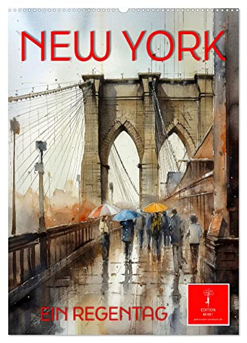 New York - ein Regentag (Wandkalender 2025 DIN A2 hoch), CALVENDO Monatskalender von CALVENDO