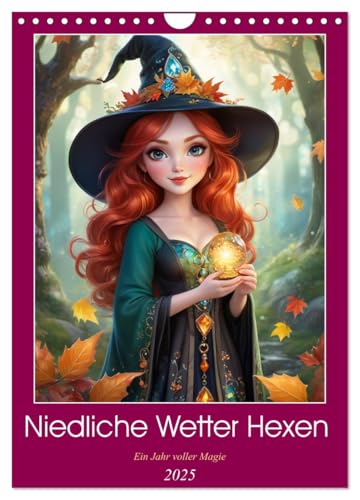 Niedliche Wetter Hexen (Wandkalender 2025 DIN A4 hoch), CALVENDO Monatskalender von CALVENDO