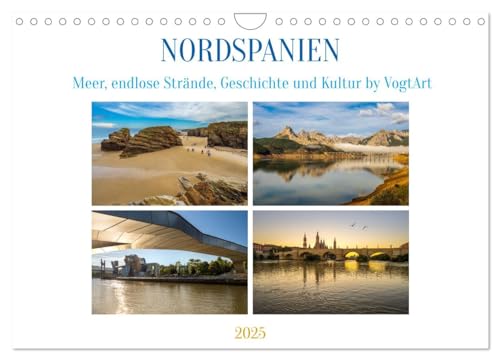 Nordspanien, Meer, endlose Strände, Geschichte und Kultur by VogtArt (Wandkalender 2025 DIN A4 quer), CALVENDO Monatskalender von CALVENDO