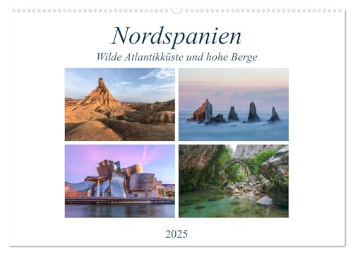 Nordspanien, wilde Atlantikküste und hohe Berge (Wandkalender 2025 DIN A2 quer), CALVENDO Monatskalender von CALVENDO