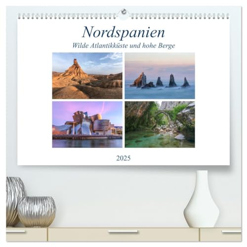 Nordspanien, wilde Atlantikküste und hohe Berge (hochwertiger Premium Wandkalender 2025 DIN A2 quer), Kunstdruck in Hochglanz von CALVENDO