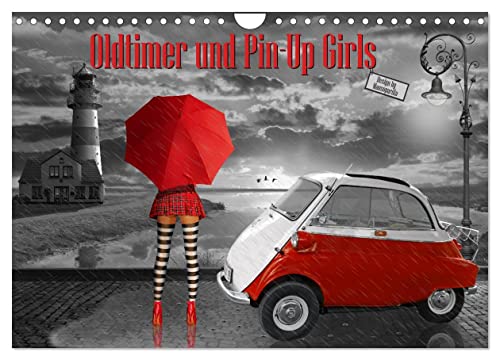 Oldtimer und Pin-Up Girls by Mausopardia (Wandkalender 2025 DIN A4 quer), CALVENDO Monatskalender von CALVENDO
