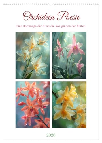 Orchideen Poesie (Wandkalender 2026 DIN A2 hoch), CALVENDO Monatskalender von CALVENDO