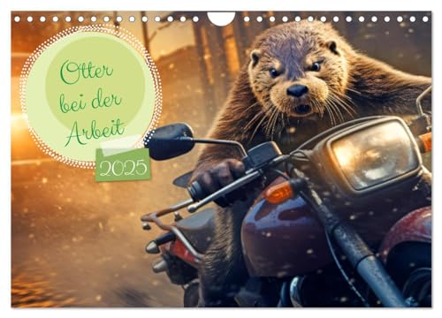Otter bei der Arbeit (Wandkalender 2025 DIN A4 quer), CALVENDO Monatskalender von CALVENDO