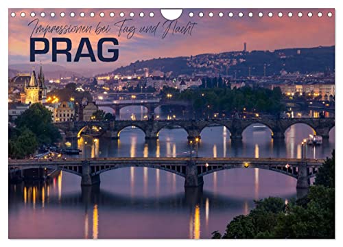 PRAG Impressionen bei Tag und Nacht (Wandkalender 2025 DIN A4 quer), CALVENDO Monatskalender von CALVENDO