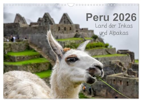 Peru - Land der Inkas und Alpakas (Wandkalender 2026 DIN A3 quer), CALVENDO Monatskalender: Peru - Heimat der Alpakas und des alten Inkareiches (CALVENDO Orte) von Calvendo