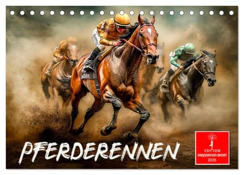 Pferderennen (Tischkalender 2025 DIN A5 quer), CALVENDO Monatskalender von CALVENDO
