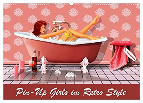 Pin-Up Girls im Retro Style by Mausopardia (Wandkalender 2025 DIN A2 quer), CALVENDO Monatskalender von CALVENDO