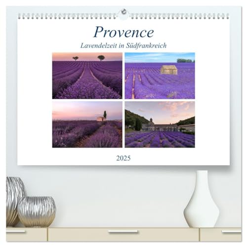 Provence, Lavendelzeit in Südfrankreich (hochwertiger Premium Wandkalender 2025 DIN A2 quer), Kunstdruck in Hochglanz von CALVENDO