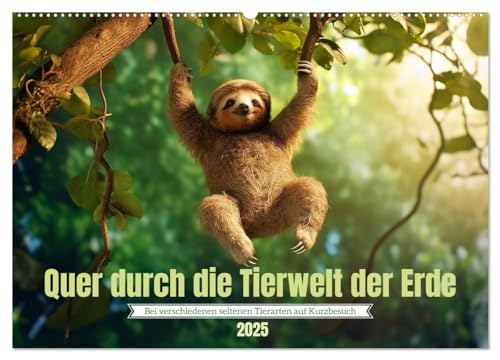 Quer durch die Tierwelt der Erde (Wandkalender 2025 DIN A2 quer), CALVENDO Monatskalender von CALVENDO