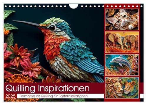 Quilling Inspirationen (Wandkalender 2025 DIN A4 quer), CALVENDO Monatskalender von CALVENDO