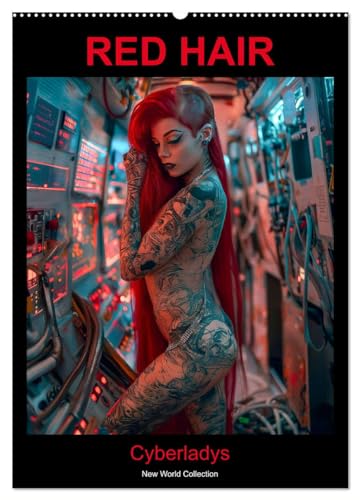 RED HAIR - Cyberladys (Wandkalender 2025 DIN A2 hoch), CALVENDO Monatskalender