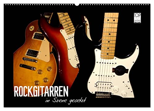 ROCKGITARREN in Szene gesetzt (Wandkalender 2025 DIN A2 quer), CALVENDO Monatskalender von CALVENDO