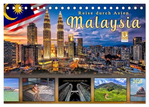 Reise durch Asien - Malaysia (Tischkalender 2025 DIN A5 quer), CALVENDO Monatskalender von CALVENDO
