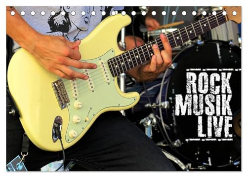 Rockmusik live (Tischkalender 2025 DIN A5 quer), CALVENDO Monatskalender: Actionreiche Aufnahmen von Liveauftritten verschiedener Rockbands hautnah fotografiert (CALVENDO Kunst) von CALVENDO