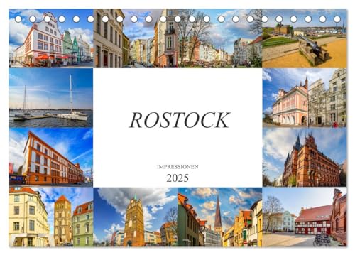 Rostock Impressionen (Tischkalender 2025 DIN A5 quer), CALVENDO Monatskalender von CALVENDO