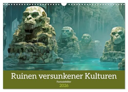 Ruinen versunkener Kulturen - Fantasiebilder (Wandkalender 2026 DIN A3 quer), CALVENDO Monatskalender: Stätten vergangener Zeiten (CALVENDO Orte) von Calvendo