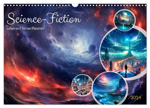 SCIENCE-FICTION Leben auf fernen Planeten (Wandkalender 2024 DIN A3 quer), CALVENDO Monatskalender von CALVENDO