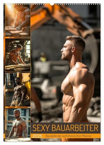 SEXY BAUARBEITER - Baustelle der verführerischen Männer (Wandkalender 2025 DIN A2 hoch), CALVENDO Monatskalender von CALVENDO